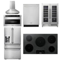 36 Induction Cooktop, Range Hood, Microwave, Refrigerator, Dishwasher, Wine Cooler T50154