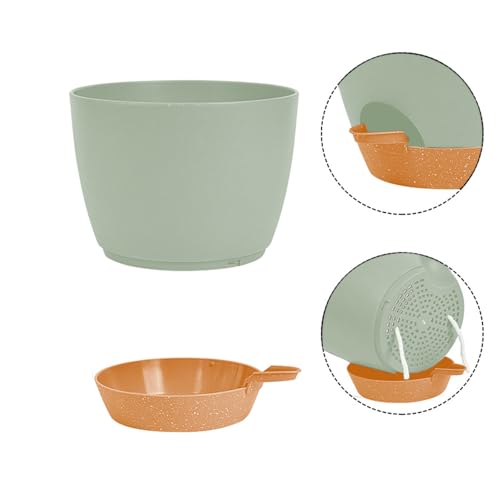 8/7/6.5/6/5.5/5 Inch White Self Watering Plastic Planters W463