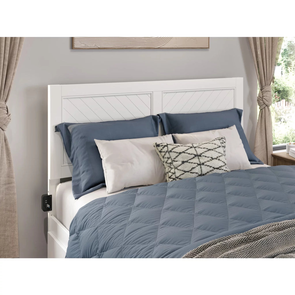 Solid Wood Full Size Headboard in White F811