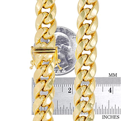 14k Yellow Gold Miami Cuban Link Chain Necklace P76106
