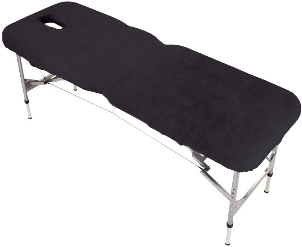 Black Massage Table Couch Cover with Face Hole I805367