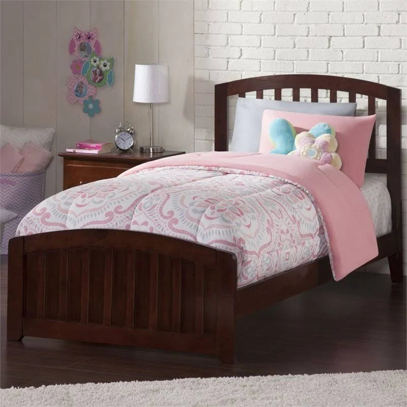 Twin XL Walnut Traditional Bed with Matching Foot Board S58142