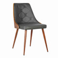Gray Faux Leather Curved Dining Chair D2022