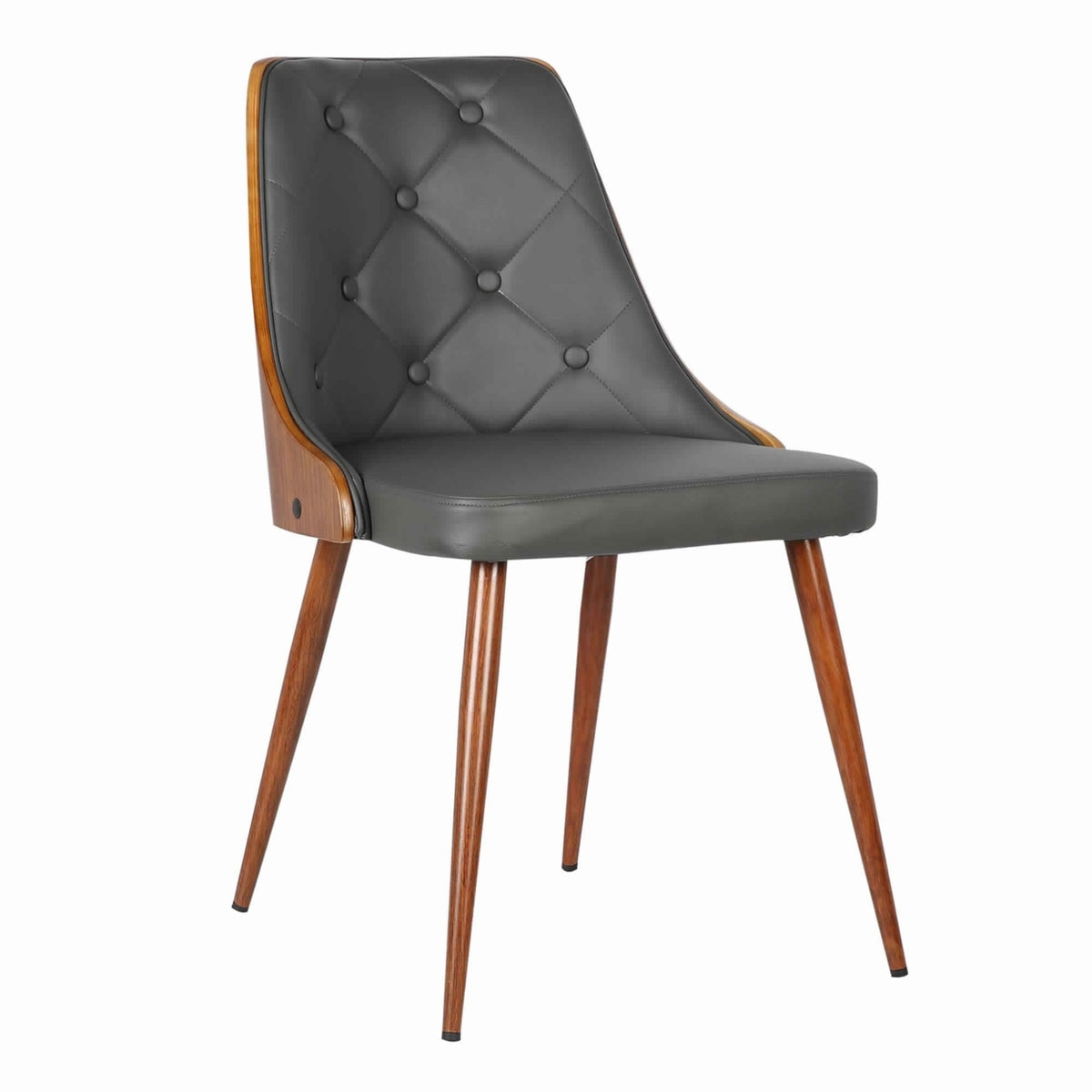 Gray Faux Leather Curved Dining Chair D2022