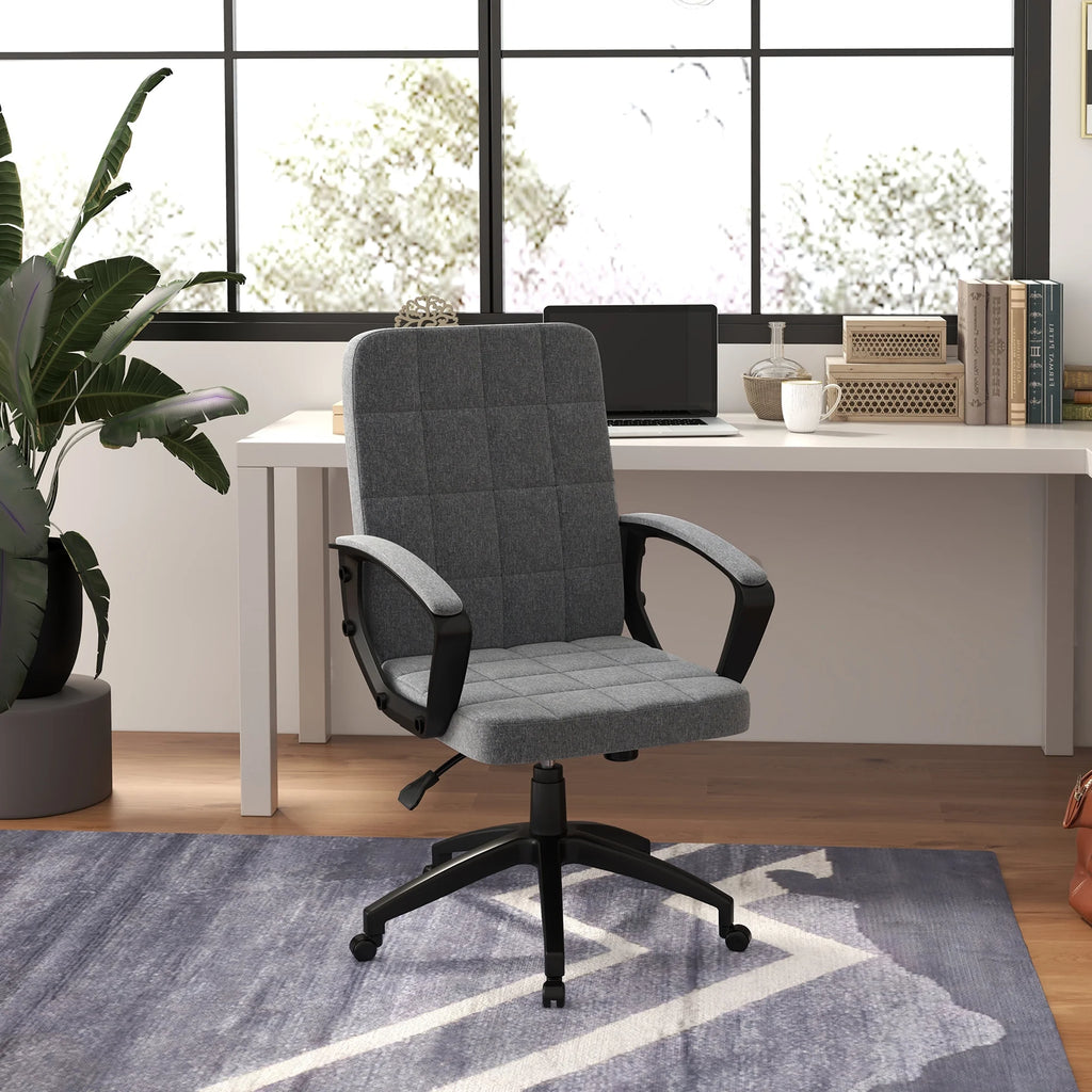 Gray Fluffy Home Office Chair with Adjustable Height X7917