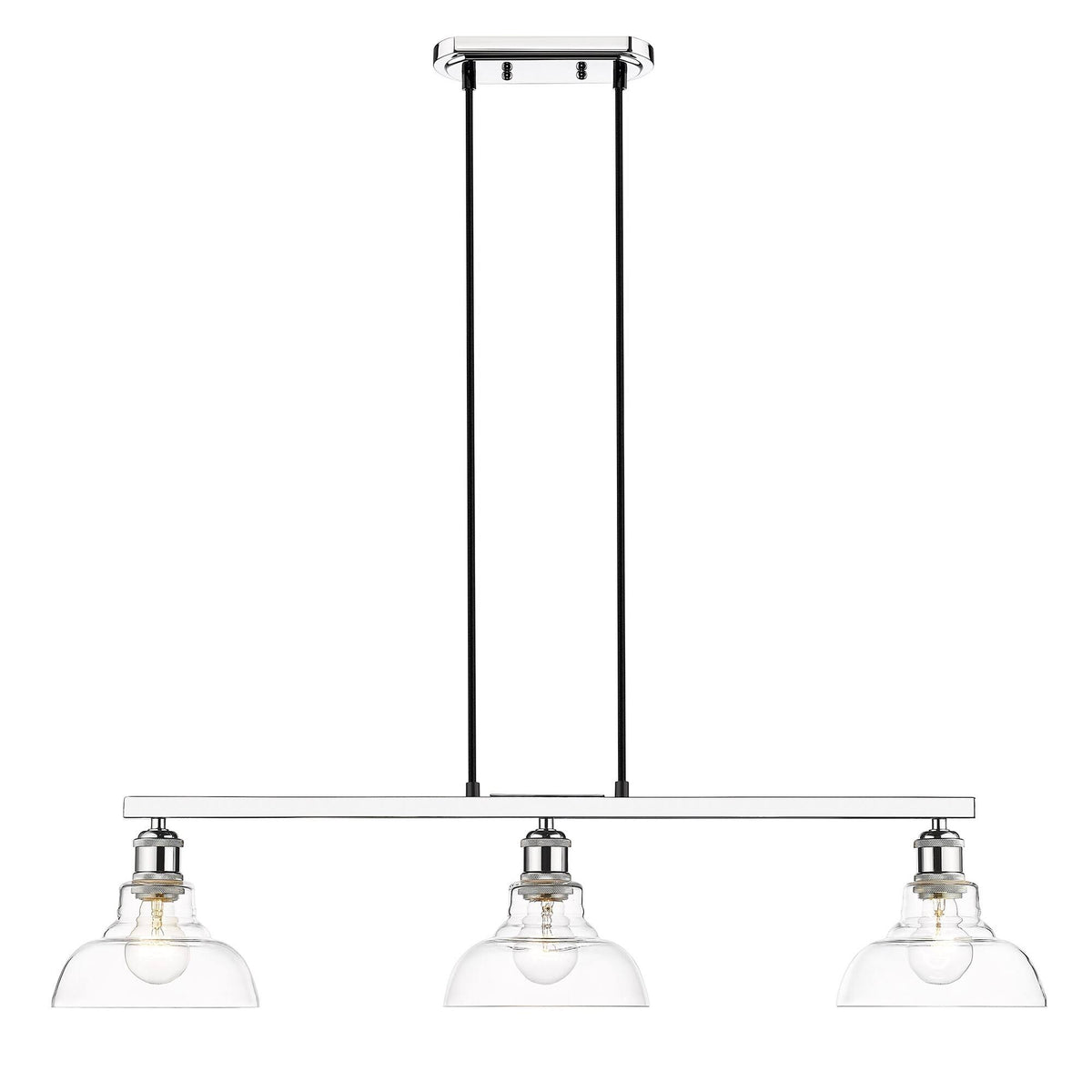 Matte Black 3 Light Semi-Flush M6258