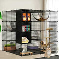 4-Tiers Metal Cat Playpen with Hammock I6288