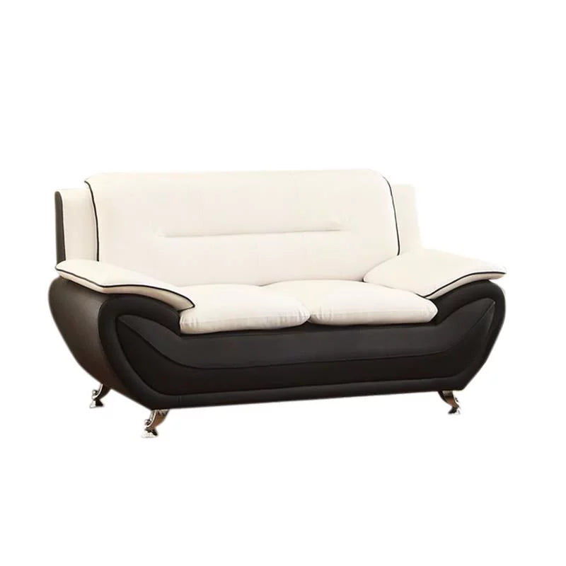 3 Piece Living Room Sofa Set in Black/Beige R85017