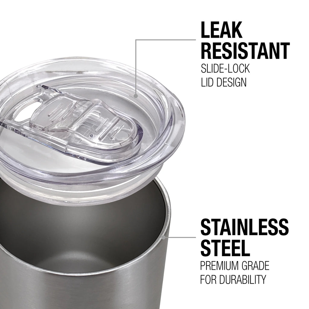12 oz Stainless Steel Insulated Tumbler with Leak Resistant Slide-Lock Lid A862