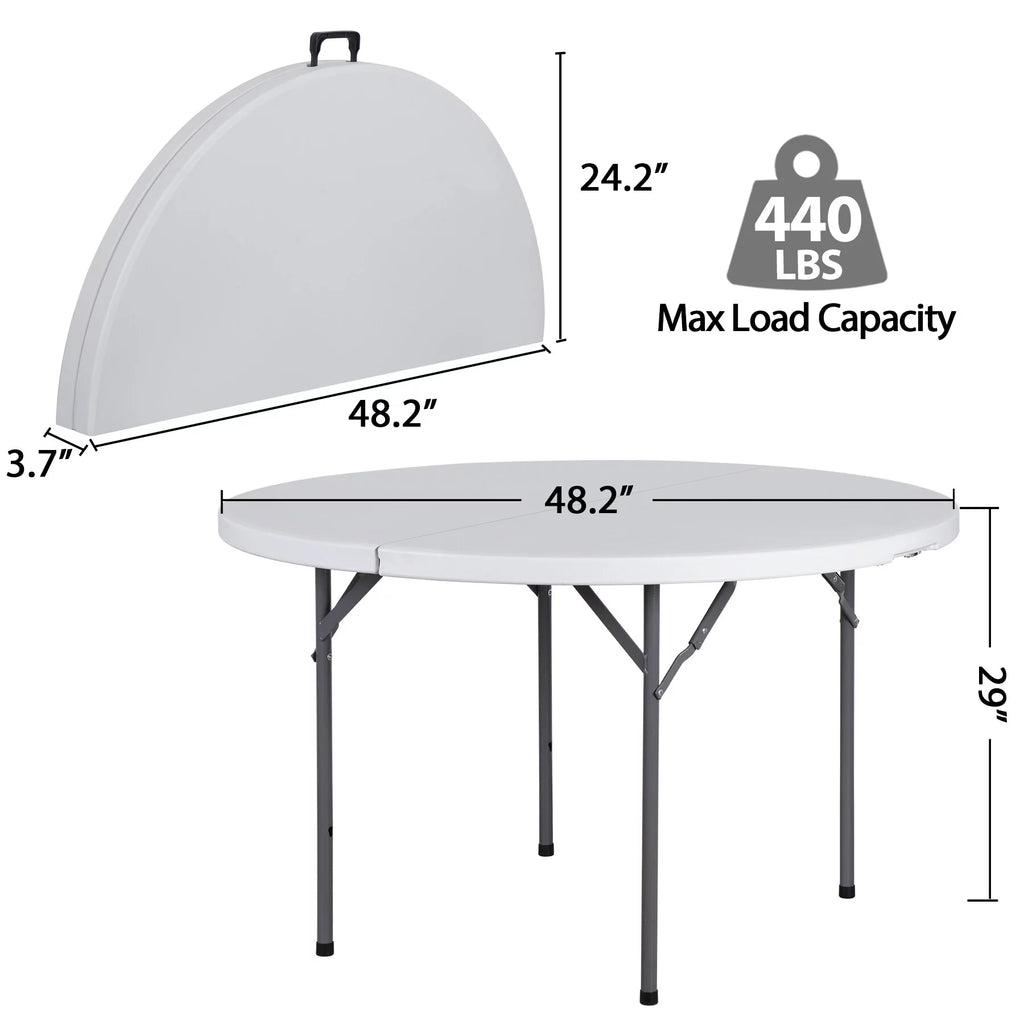 Black Round Foldable Plastic Table U277110