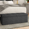Dark Gray Tufted Storage Ottoman Q27668