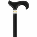Silver 925r Fritz Leaves Handle Walking Cane with Black Beechwood Shaft and Collar I5288
