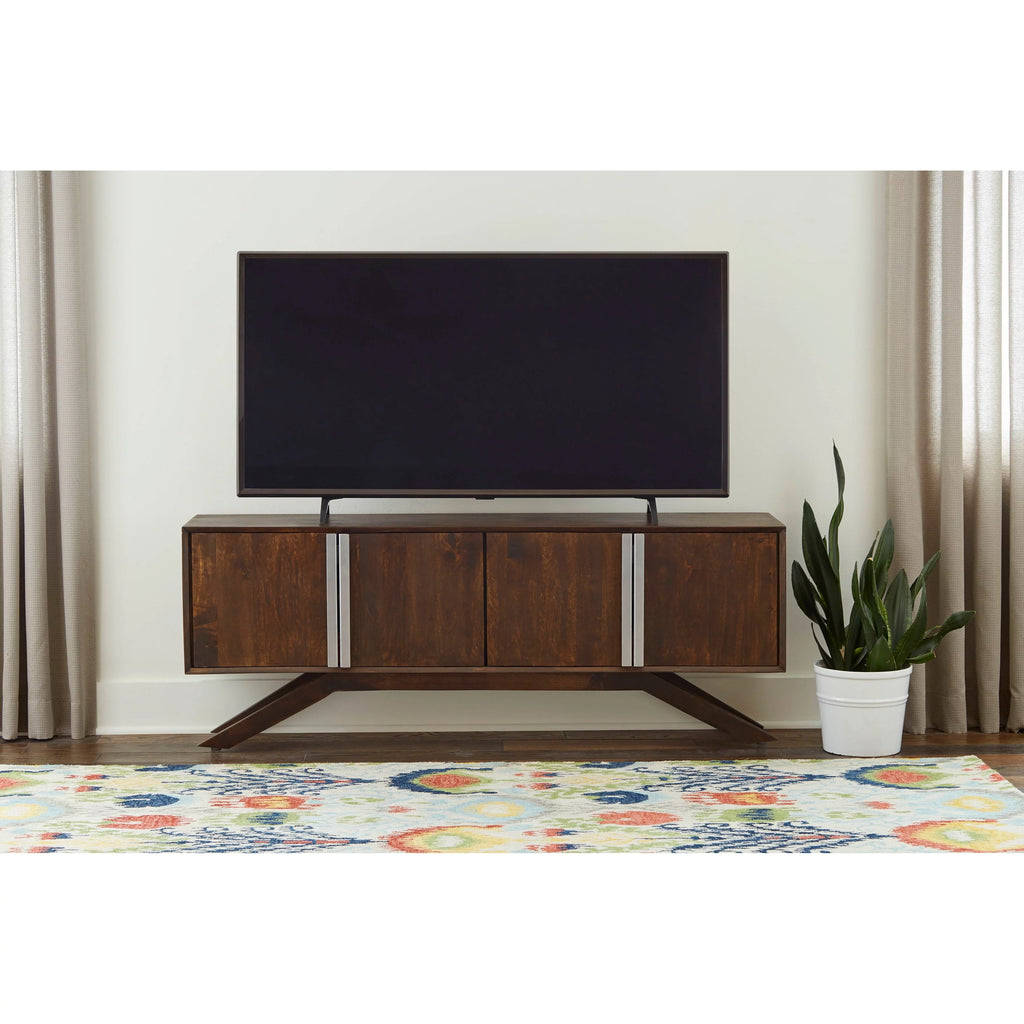 59" Wide Solid Wood Walnut TV Stand O661