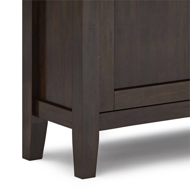 Solid Wood Low Storage Cabinet in Brunette Brown C21542