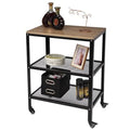 3-Tier Rolling Kitchen Utility Cart with Metal Frame N306041