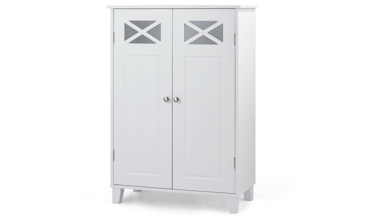 White Wooden Free Standing Bathroom Cabinet B1329