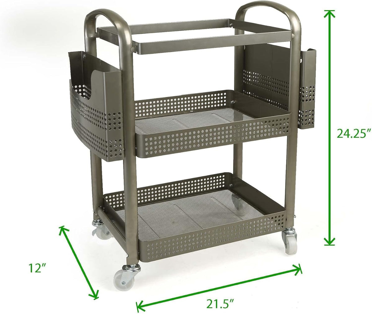 Silver Metal Mobile File Cart S152