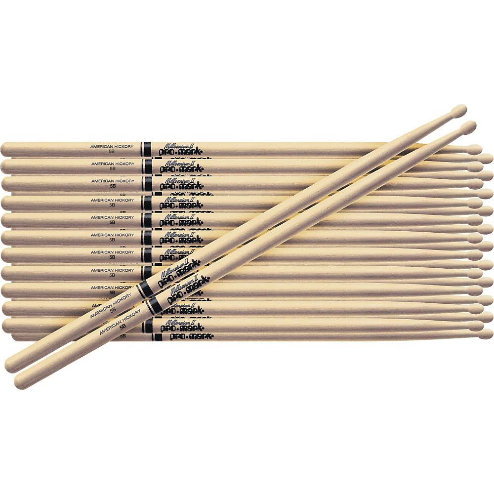 12-Pair American Hickory Drumsticks Nylon 5A R18087