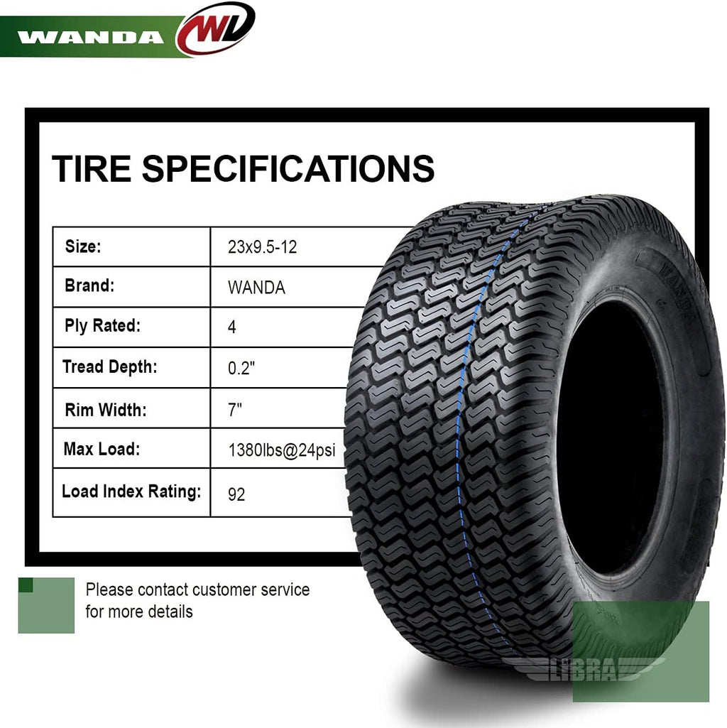 23x9.5-12 Lawn Mower Cart Turf Tire W952