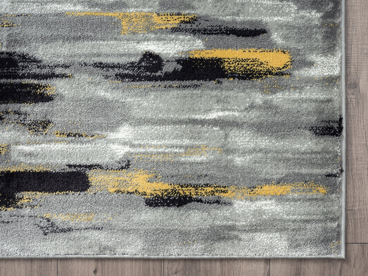 6 x 9 Grey Yellow Area Rug G177