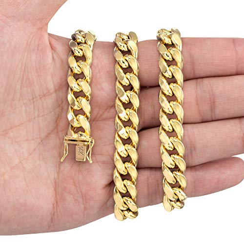 14k Yellow Gold Miami Cuban Link Chain Necklace P76106