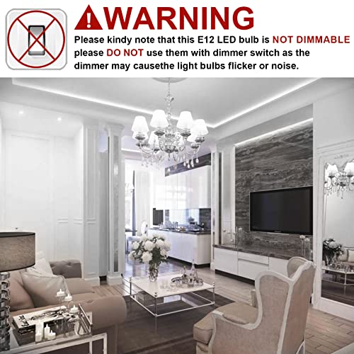 10 Pack E12 LED Candelabra Bulbs, 6000k Daylight White, 5W 450 Lumens G955