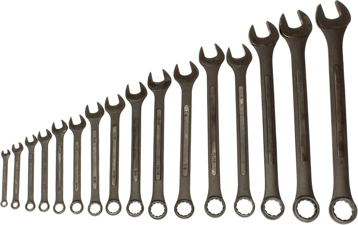 16 Pc SAE Combination Wrench Set with Roll Up Pouch D75614