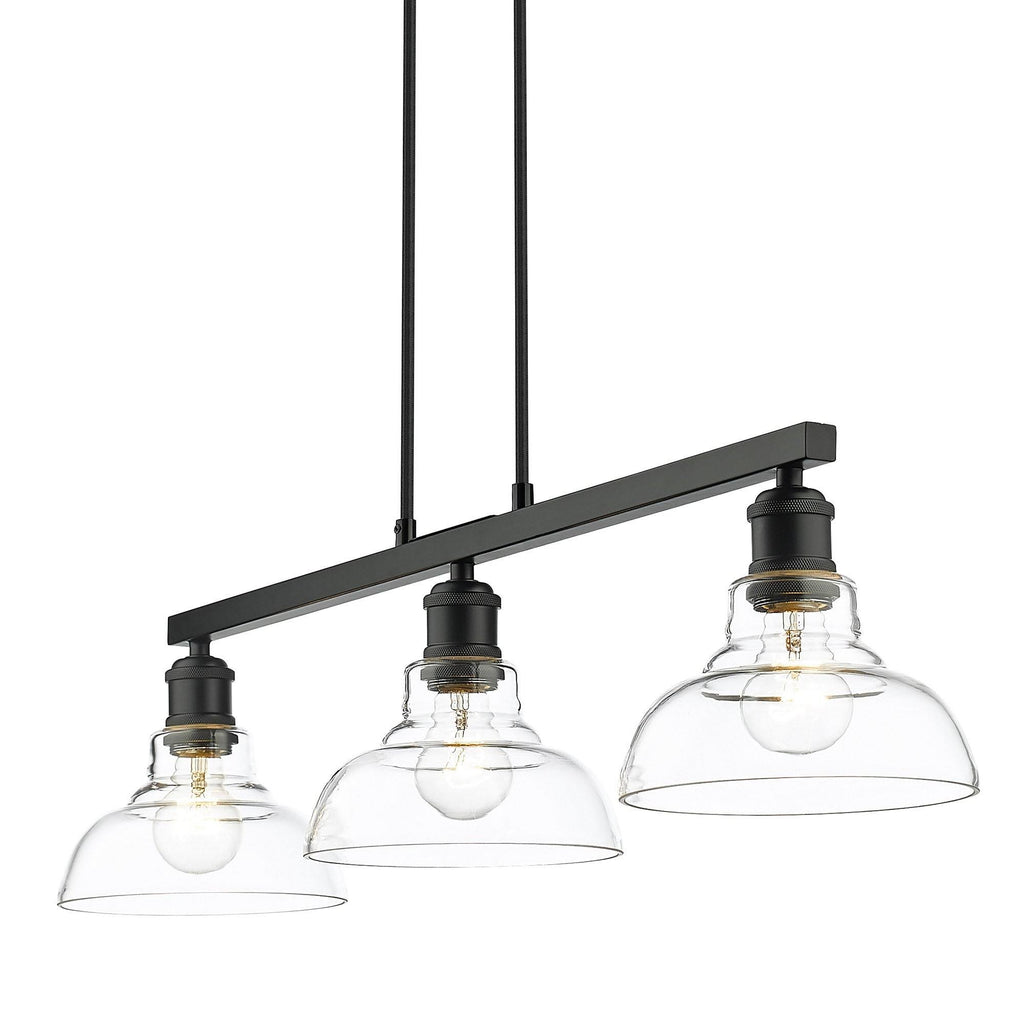 Matte Black 3 Light Semi-Flush M6258
