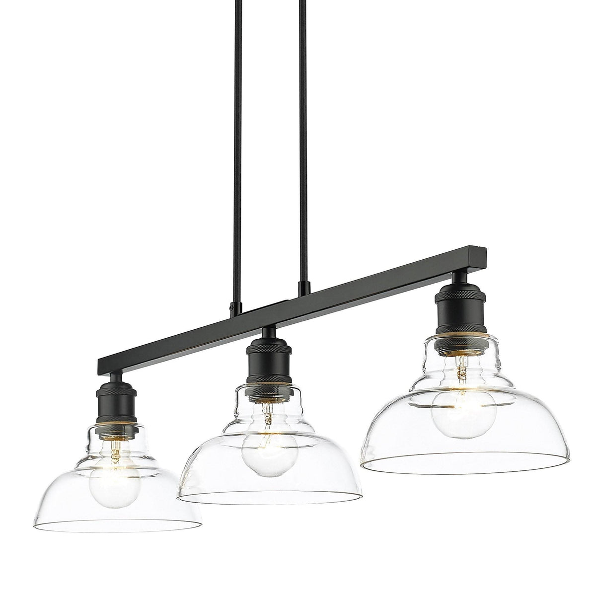 Matte Black 3 Light Semi-Flush M6258