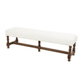 Fabric Bench with Brown Traditional Wood Turned Legs S32227