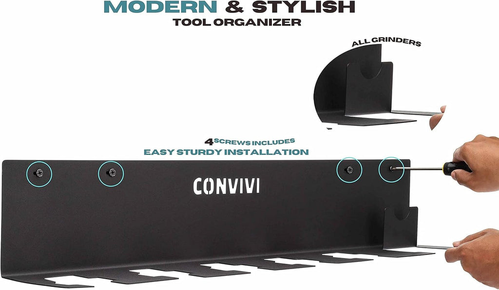 Black Cordless Drill Storage Rack 2-PACK J57205