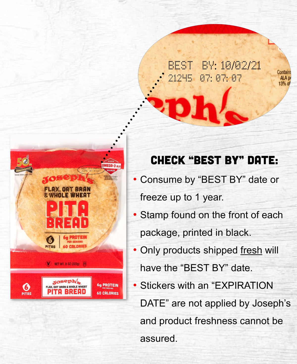 Low Net Carb Flax Pita Bread 6 Pack D4164