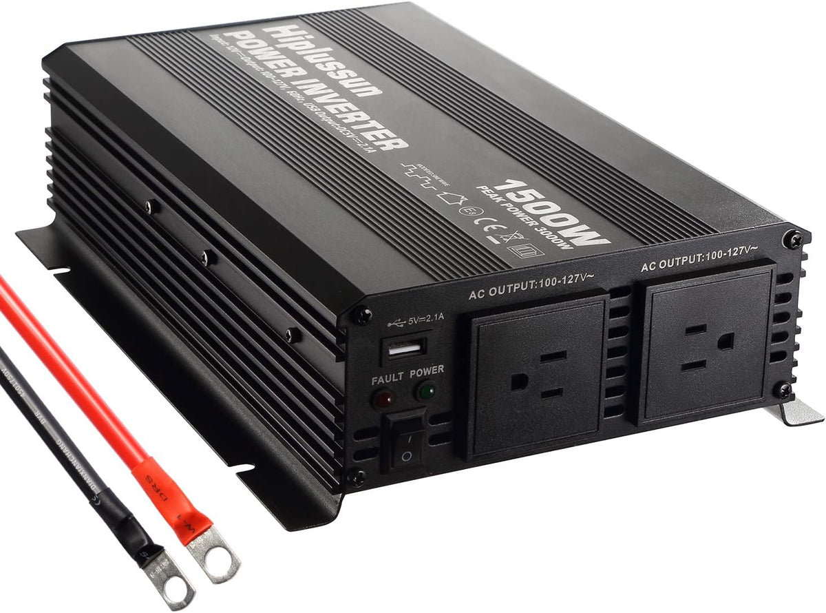 600 Watt Pure Sine Wave Power Inverter 12v to 110v DC to AC with USB and AC Outlet Z5882