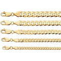 14k over solid 925 sterling silver flat cuban chain necklace J53676