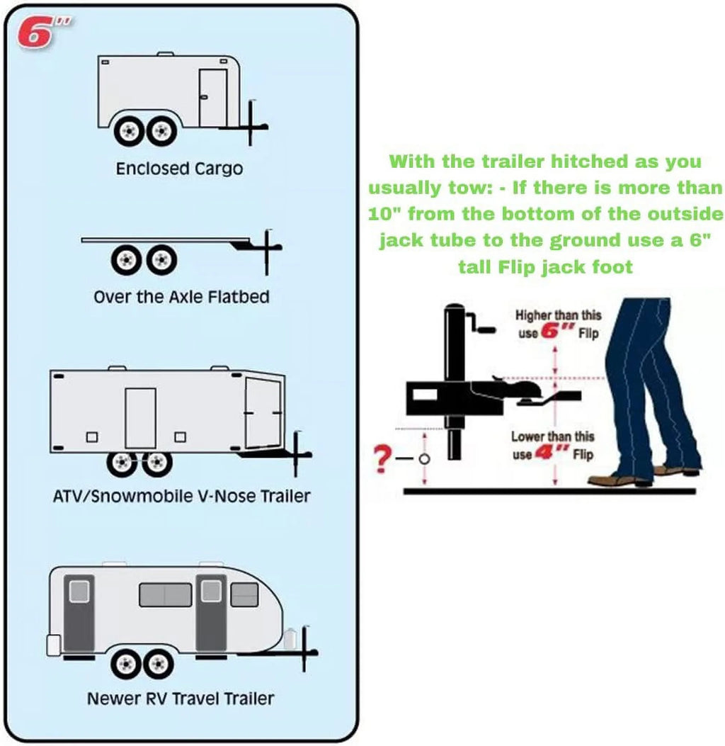Trailer Jack with 6" Flip Foot C9975