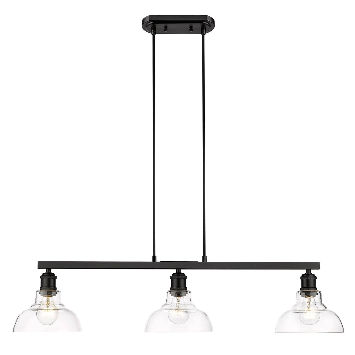 Matte Black 3 Light Semi-Flush M6258