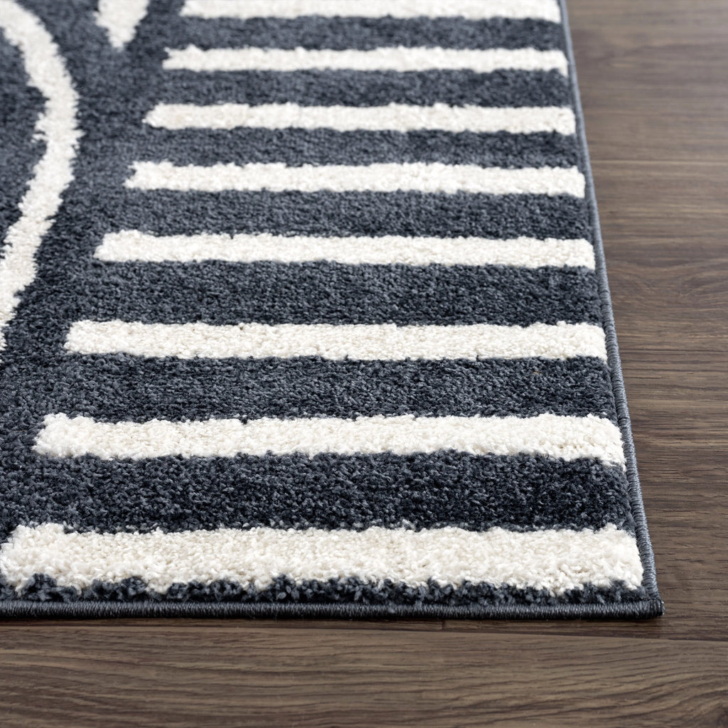 8 x 10 Cream Charcoal Area Rug A33583