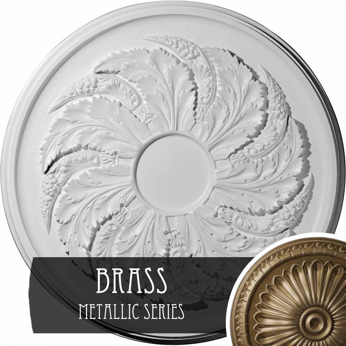 Ceiling Medallion, Hand-Painted Brass O312758