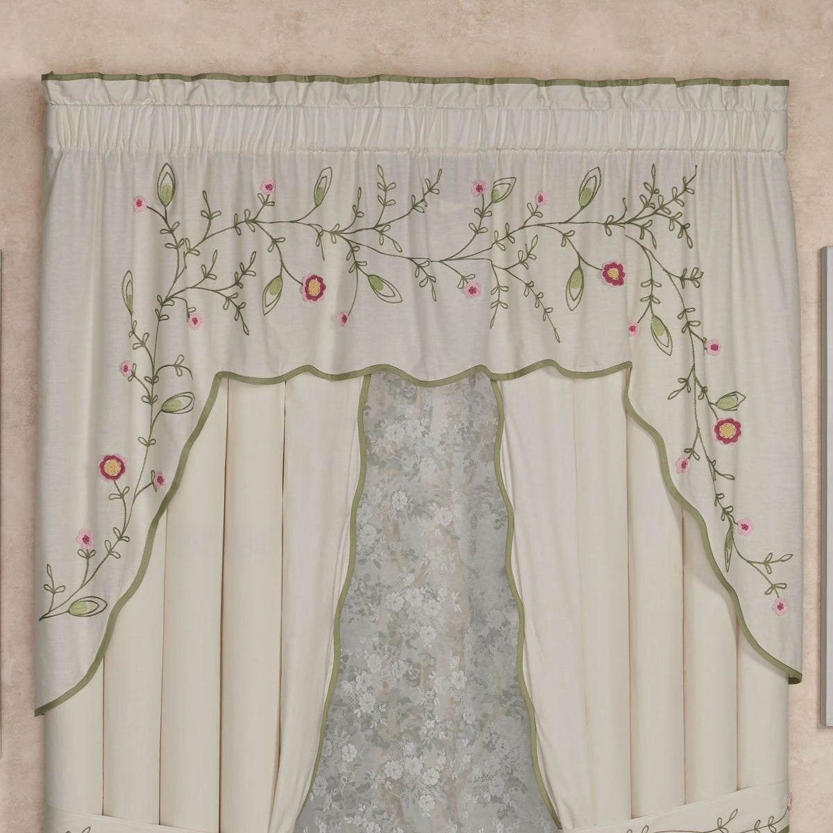 Natural Cotton Crochet Swag Valance 72 x 38 Inches Z155818