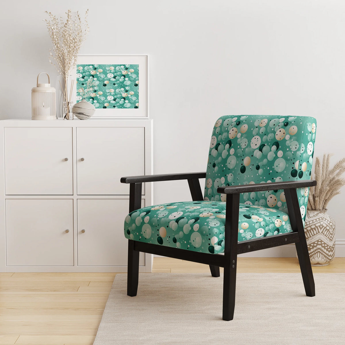 Upholstered Polka Dots Accent Chair K755920