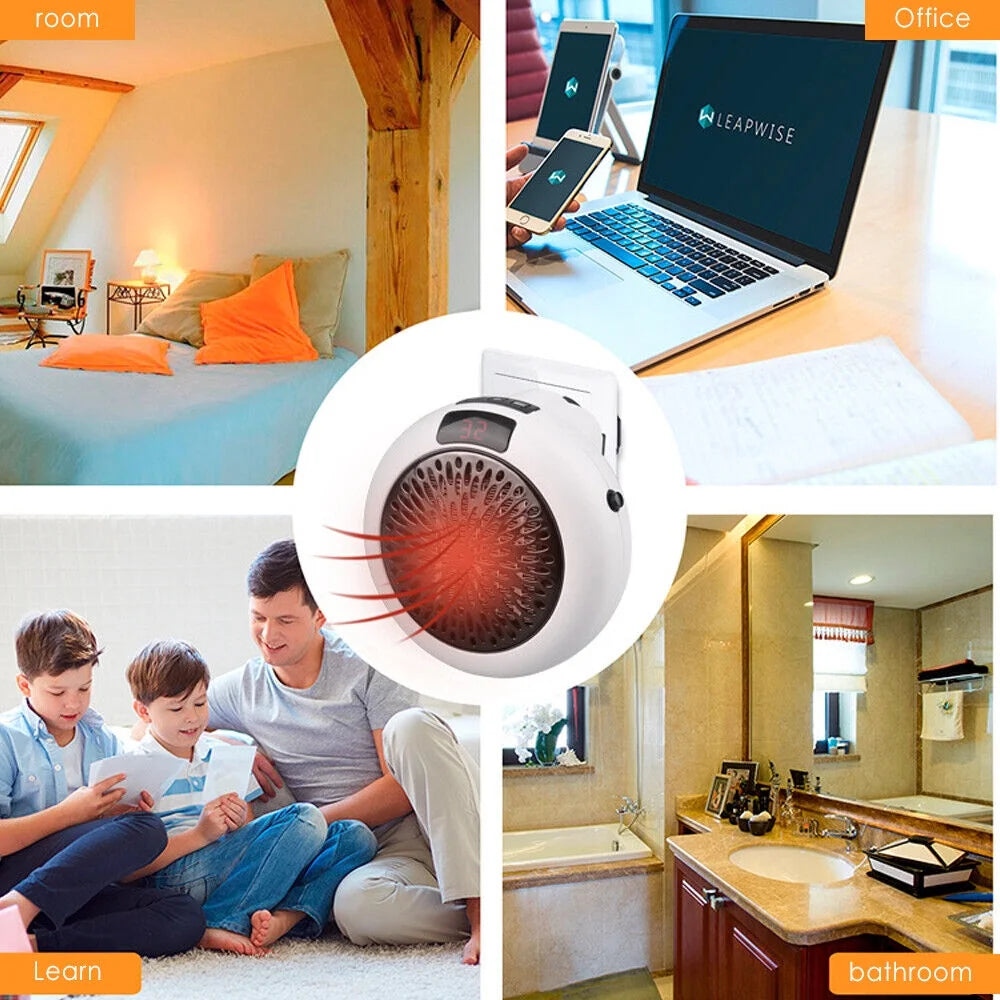 900W Plug in Electric Heater Fan with Remote Timer F12758