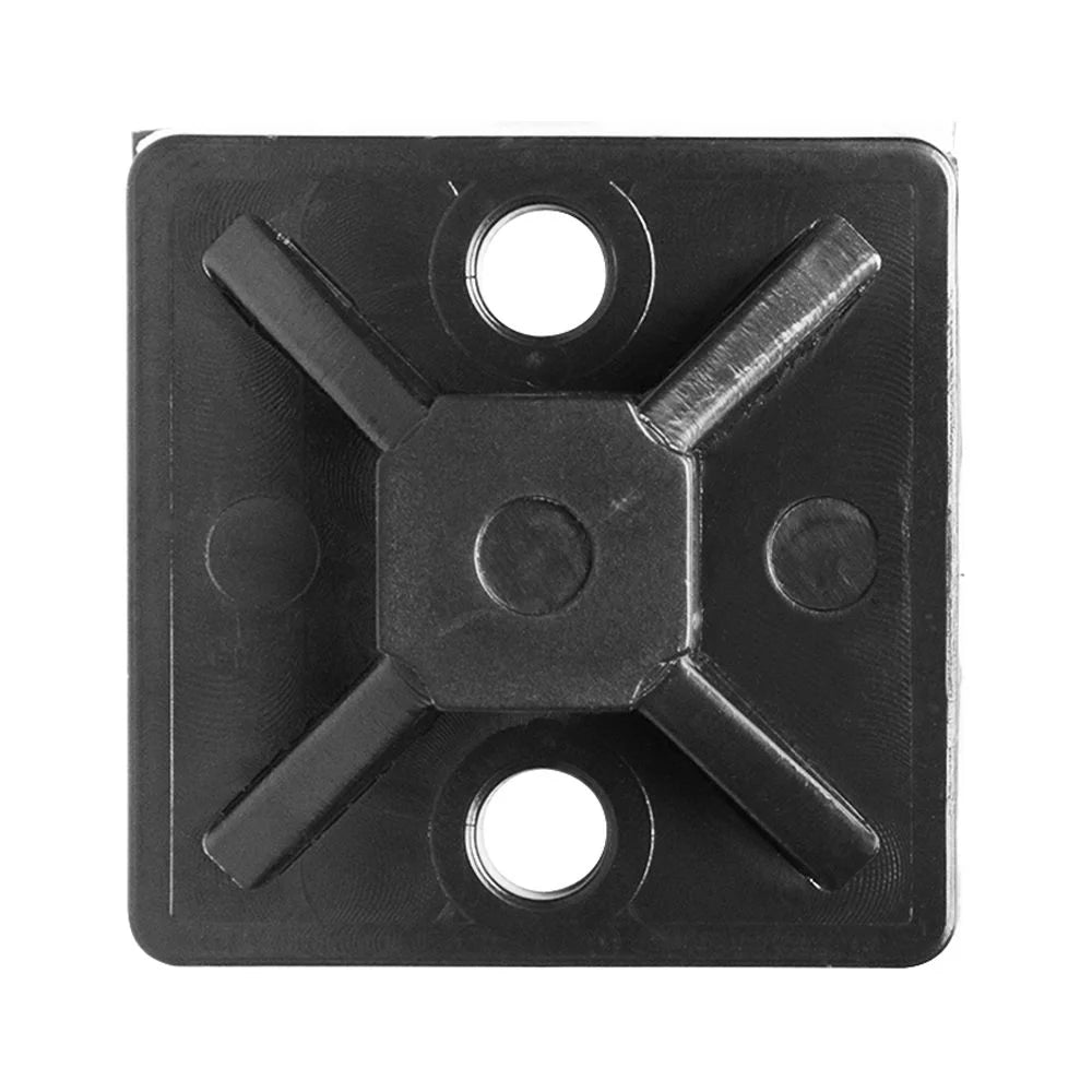 Black Mounting Base for Cable Runs, 100 Pack K75825