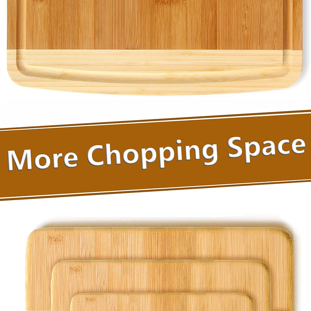 Extra Large Bamboo Cutting Board with Juice Grooves E9376