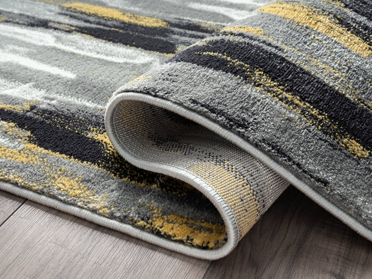6 x 9 Grey Yellow Area Rug G177