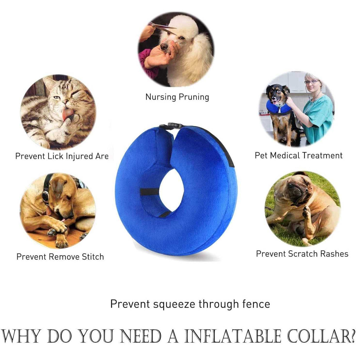Protective Inflatable Cone Collar for Dogs and Cats E696
