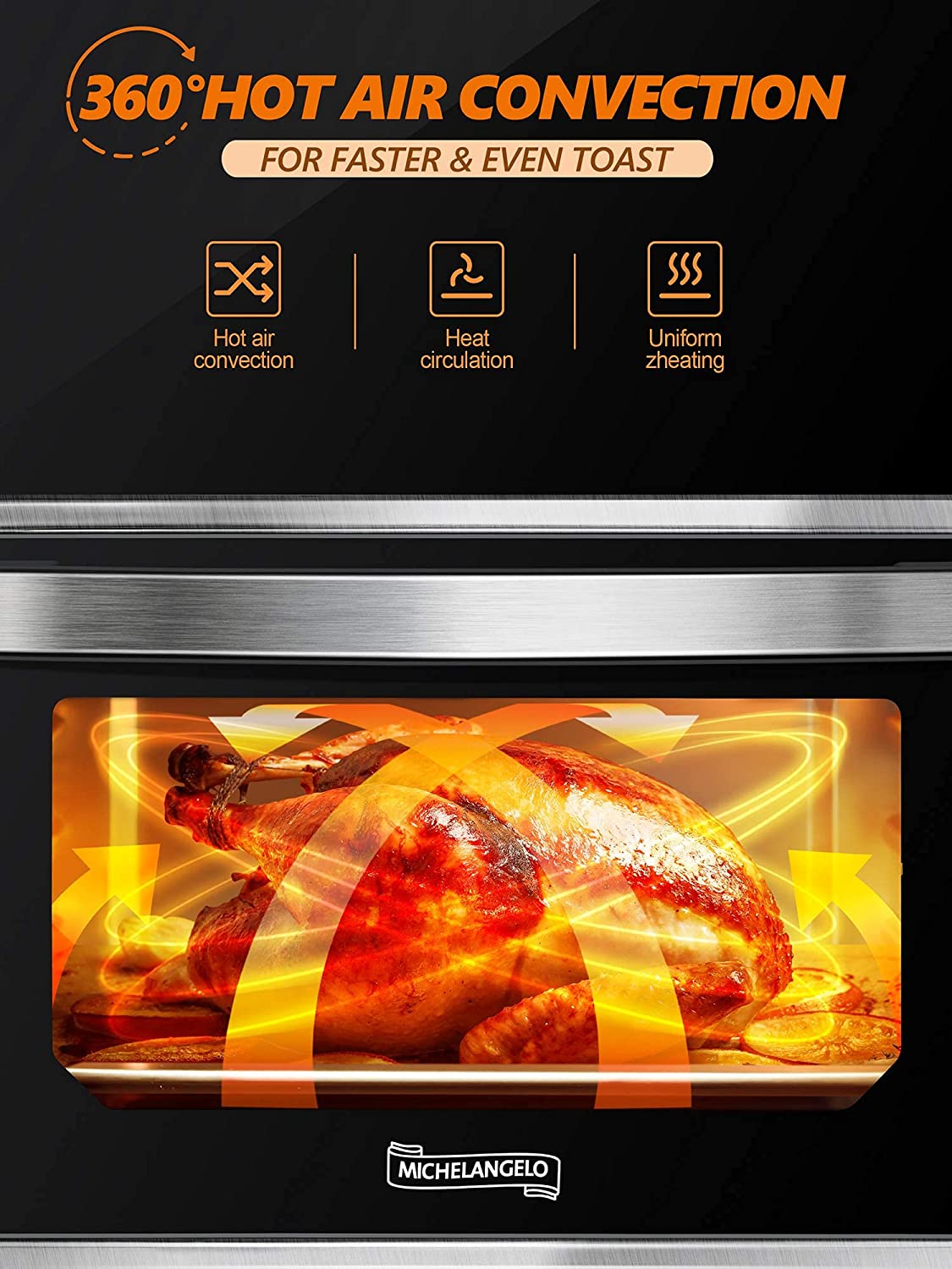 15-In-1 16 Quart Air Fryer Toaster Oven with 7 Accessories C551
