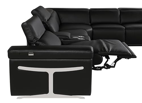 6-Piece Italian Leather Sectional Sofa with Power Reclining Seats J289