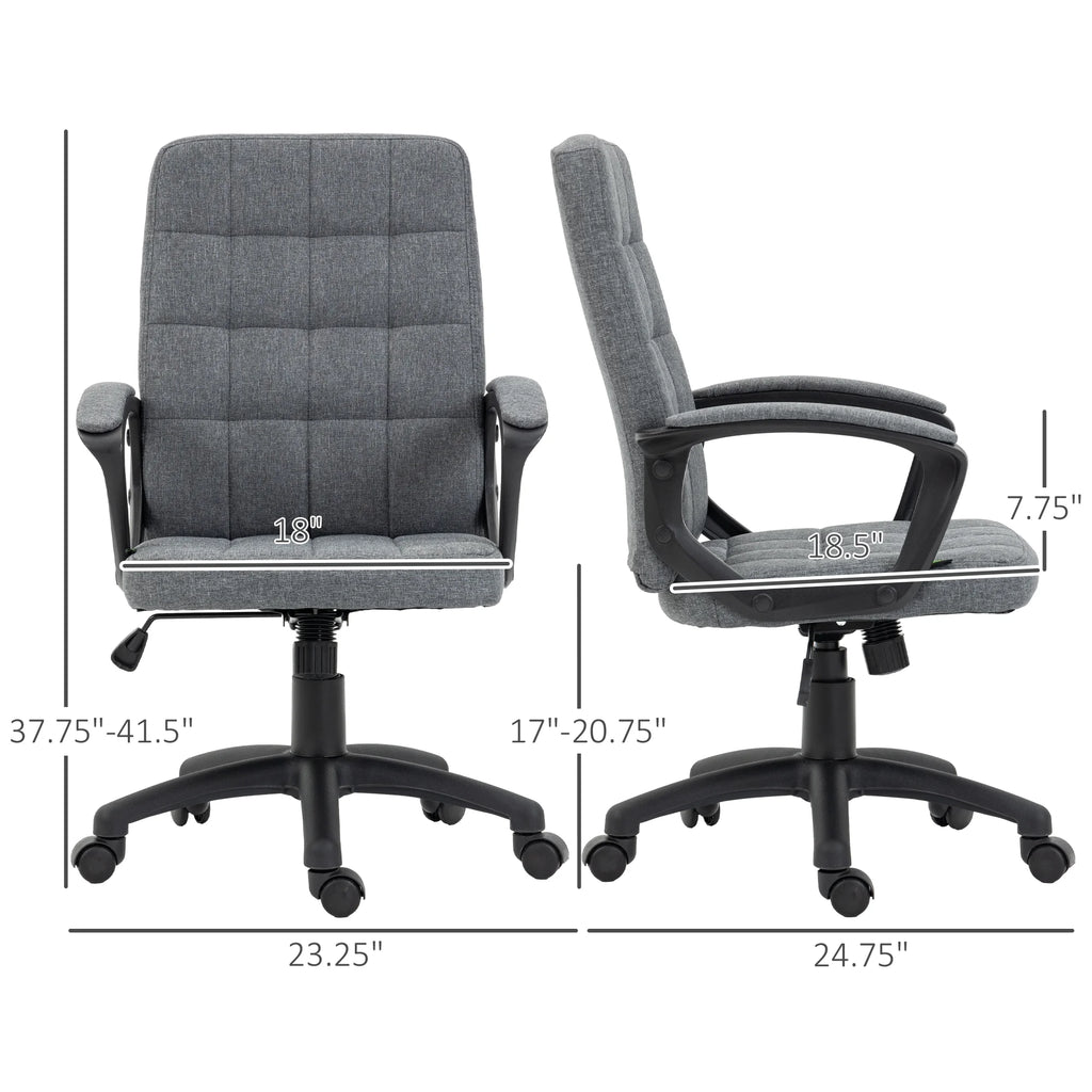Gray Fluffy Home Office Chair with Adjustable Height X7917