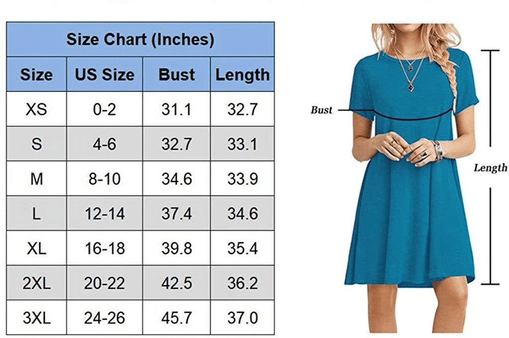 Women's Summer Casual T-shirt Dress Short Sleeve Boho Beach Dress N85333