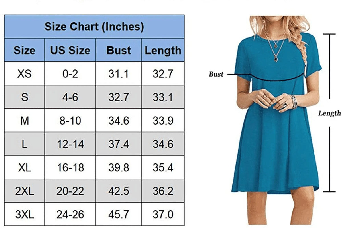 Women's Summer Casual T-shirt Dress Short Sleeve Boho Beach Dress N85333